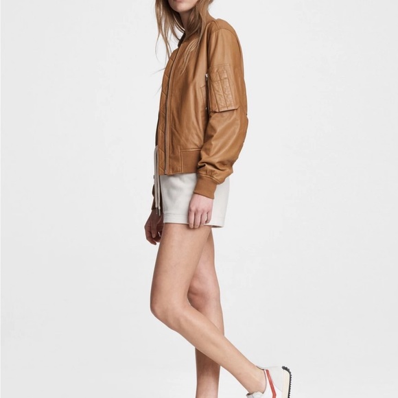 Rag & Bone Manston Lamb Leather Bomber Jacket Women M Japan Military Org$1,100 - Picture 12 of 12